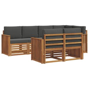 vidaXL Ensemble de canapé d'angle 7 Pièces Naturel et Anthracite