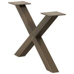 vidaXL Pieds de table basse en forme de X 2 pièces acier naturel 50 x (30-31) cm