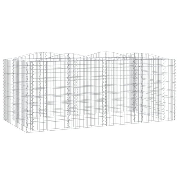 vidaXL Lit surélevé à gabions arqué 200x100x100 cm Fer galvanisé