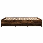 vidaXL Cadre de lit sans matelas chêne fumé 120x200 cm bois ingénierie
