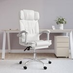 vidaXL Fauteuil inclinable de bureau Blanc Similicuir