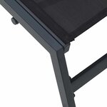 vidaXL Chaise longue Noir 197 x 54 x 86 cm Acier et textilène