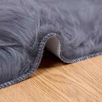 vidaXL Tapis en Peau de Mouton Synthétique Anthracite 160 x 160 cm