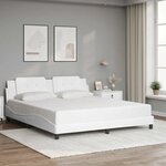vidaXL Cadre de lit sans matelas Zadar blanc 180x200 cm similicuir