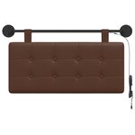vidaXL Tête de lit suspendue Avec lumière LED Marron Simili cuir