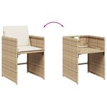 vidaXL Ensemble à manger de jardin et coussins 11 Pièces beige poly rotin