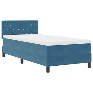 vidaXL Lit à ressorts avec matelas Bleu foncé 90 x 190 cm Velours