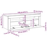 vidaXL Meuble TV avec lumières LED chêne sonoma 120x35x40 cm