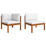 vidaXL Canapé de jardin à 4 places avec coussin Bois d'acacia massif