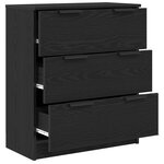 Buffet en chêne noir vidaXL 60x30x70 cm en bois d'ingénierie