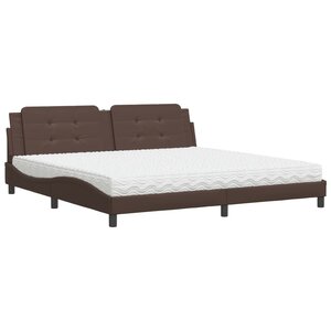 vidaXL Lit avec matelas Zadar marron 200x200 cm similicuir
