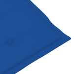 vidaXL Chaises de jardin lot de 2 et coussins bleu royal Teck massif