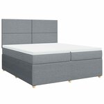 vidaXL Sommier à lattes de lit avec matelas Gris clair 200x200cm Tissu
