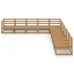 vidaXL Salon de jardin 9 Pièces marron miel bois de pin massif