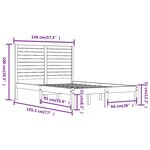 vidaXL Cadre de lit sans matelas blanc 140x190 cm bois massif