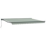 vidaXL Auvent rétractable manuel Vert et blanc 4 × 3 5 m