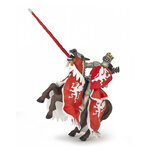 Figurine du Roi au Dragon Rouge - Chevalier en Armure d'Or et d'Argent
