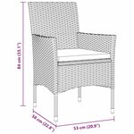 vidaXL Ensemble de jardin de 5 pièces en poly-rattan gris