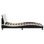 vidaXL Cadre de lit avec LED sans matelas Zadar noir et blanc 140x190 cm