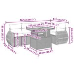 vidaXL Salon de jardin avec coussins 6 Pièces beige résine tressée