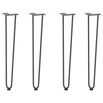 vidaXL Pieds en épingle à cheveux pour consoles  lot de 4  anthracite  72 cm  acier massif