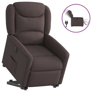 vidaXL Fauteuil inclinable électrique marron foncé tissu