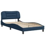 vidaXL Cadre de lit avec LED sans matelas Hvar bleu 100x200 cm tissu