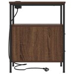 vidaXL Cabinet de chevet avec tiroir 2 Pièces Chêne brun 30 x 48 x 61 cm