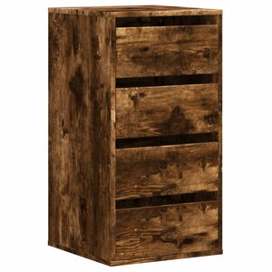 vidaXL Commode d'angle chêne fumé 40x41x76 cm bois d'ingénierie