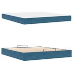 vidaXL Cadre de lit avec matelas avec matelas 2 Pièces Bleu Velours