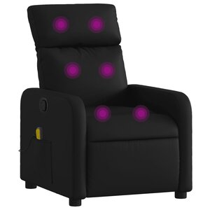 vidaXL Fauteuil inclinable massant en similicuir noir