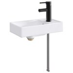 vidaXL Lavabo de salle de bains Noir Mat 40 5 x 22 5 x 11 5 cm métal