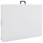 vidaXL Table pliable de jardin avec 2 bancs 180 cm Acier et PEHD Blanc