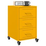 vidaXL Table de chevet jaune moutarde 36x39x59 cm acier