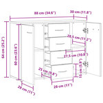 vidaXL Buffet vieux bois 88x30x64 cm bois d'ingénierie