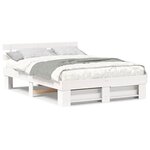 vidaXL Cadre de lit Blanc 150 x 200 cm Bois massif en pin