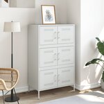 vidaXL Buffet haut blanc 68x39x113 cm acier