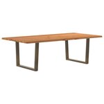 vidaXL Table à manger avec bord naturel 240x120x74cm bois massif chêne