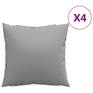 vidaXL Coussins de canapé lot de 4 gris 40x40 cm tissu