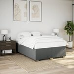 vidaXL Sommier à lattes de lit avec matelas Gris foncé 160x200cm Tissu