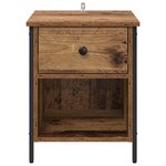 vidaXL Cabinet de chevet avec tiroir 2 Pièces Bois ancien 40 x 42 x 50 cm