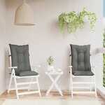 vidaXL Coussins de chaise à dossier haut lot de 2 gris foncé mélangé
