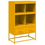 vidaXL Buffet haut jaune moutarde 68x39x111 5 cm acier