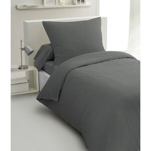 Parure de couette 2 pièces HP72077 - microfibre 82 g - 140 x 200 cm - Gris anthracite