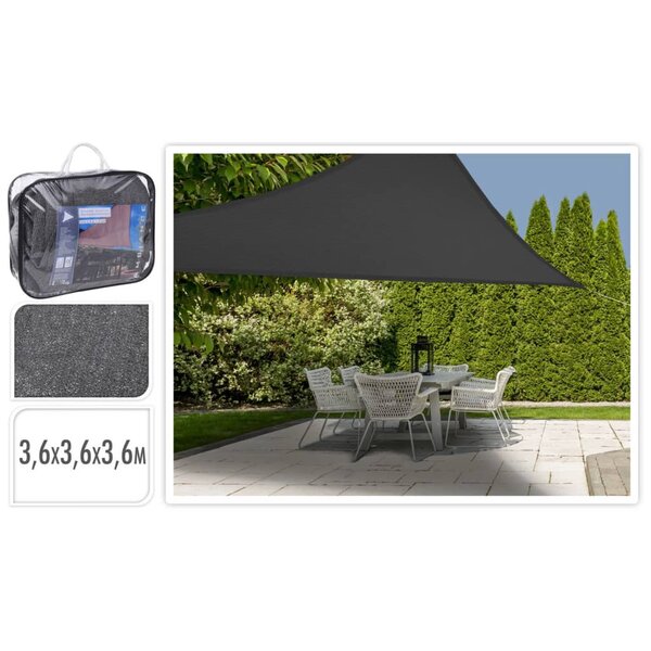 Progarden toile d'ombrage triangulaire gris foncé 3 6x3 6x3 6 m