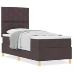 vidaXL Lit à ressorts avec matelas Marron foncé 80 x 200 cm tissu