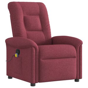 vidaXL Fauteuil de massage inclinable Rouge bordeaux Tissu