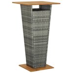 vidaXL Ensemble de bar jardin 3 Pièces gris poly rotin/bois massif acacia