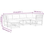 vidaXL Salon de jardin 6 Pièces avec coussins cire marron bois pin massif
