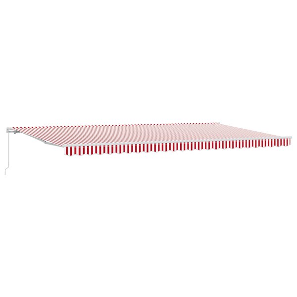 vidaXL Auvent Manuel Rétractable Rayé Rouge et Blanc 600x300 cm